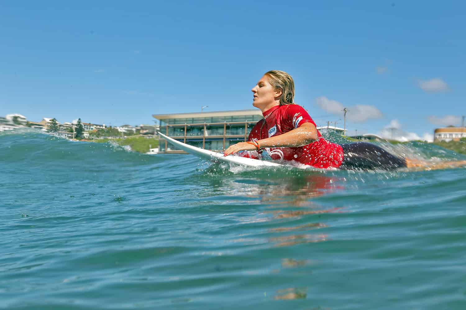 Stephanie Gilmore in her first competitive ASP heat of the 2014 -
